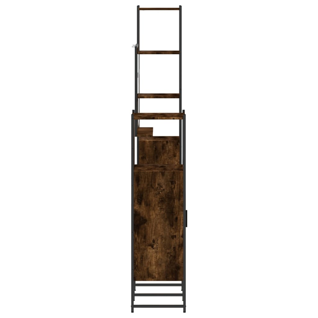 Set Mobili da Bagno 4 pz Rovere Fumo in Legno Multistrato | homemem39
