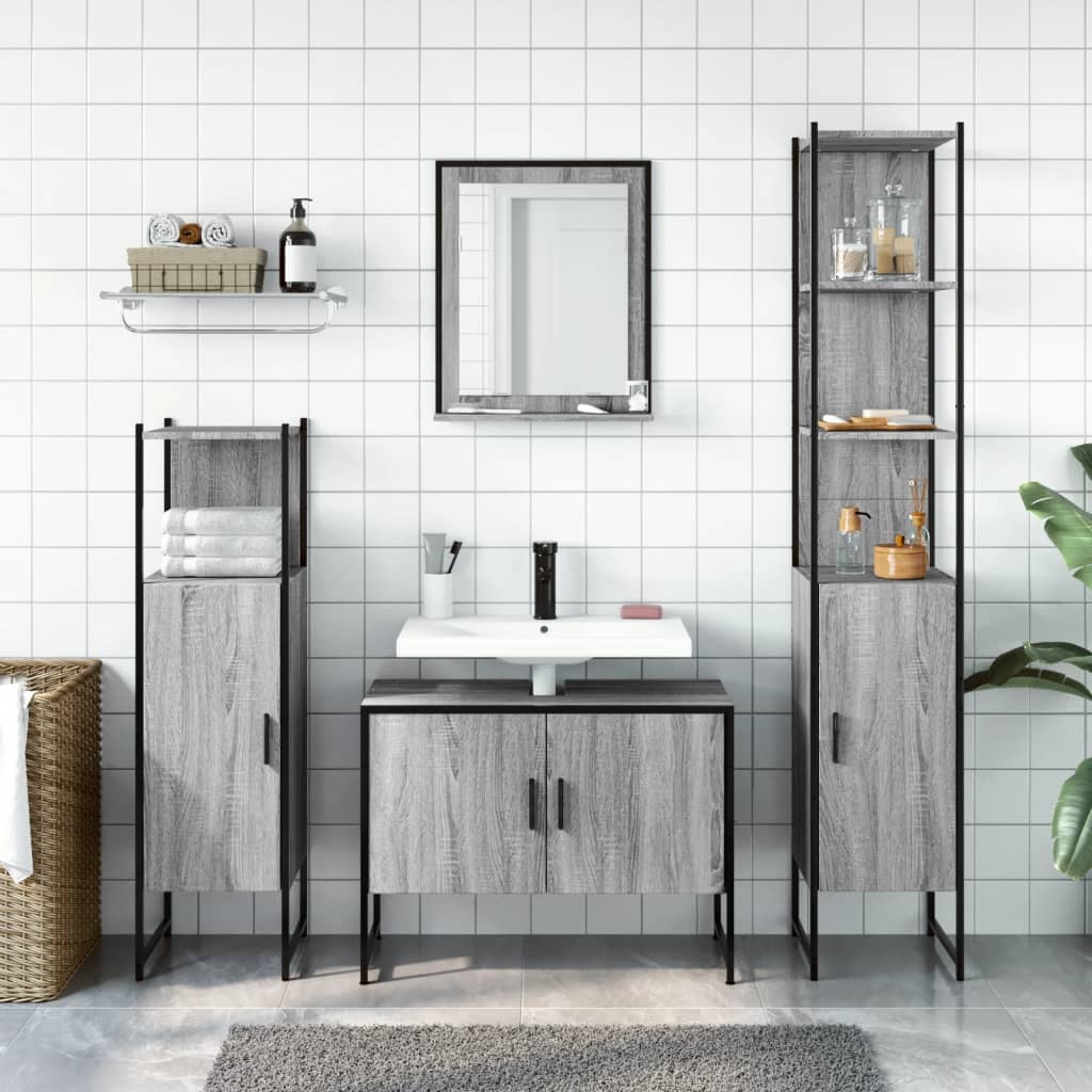 Set Mobili da Bagno 4 pz in legno multistrato