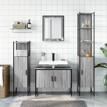 Set Mobili da Bagno 4 pz in legno multistrato