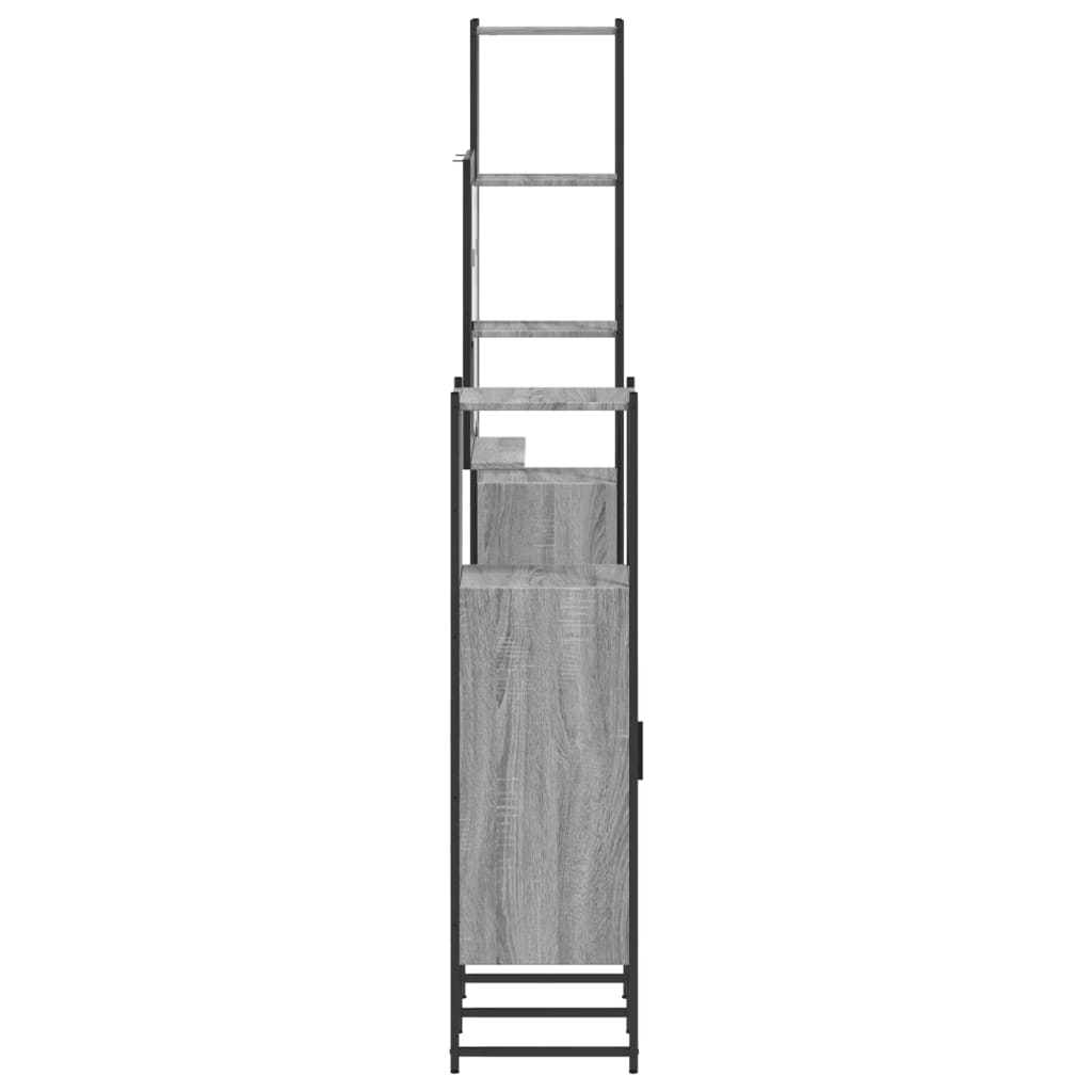 Set Mobili da Bagno 4 pz Grigio Sonoma in Legno Multistrato | homemem39