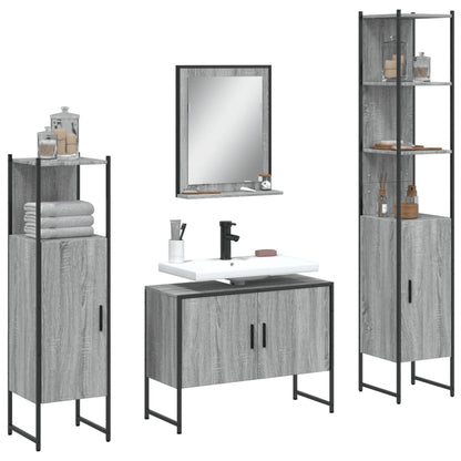 Set Mobili da Bagno 4 pz in legno multistrato