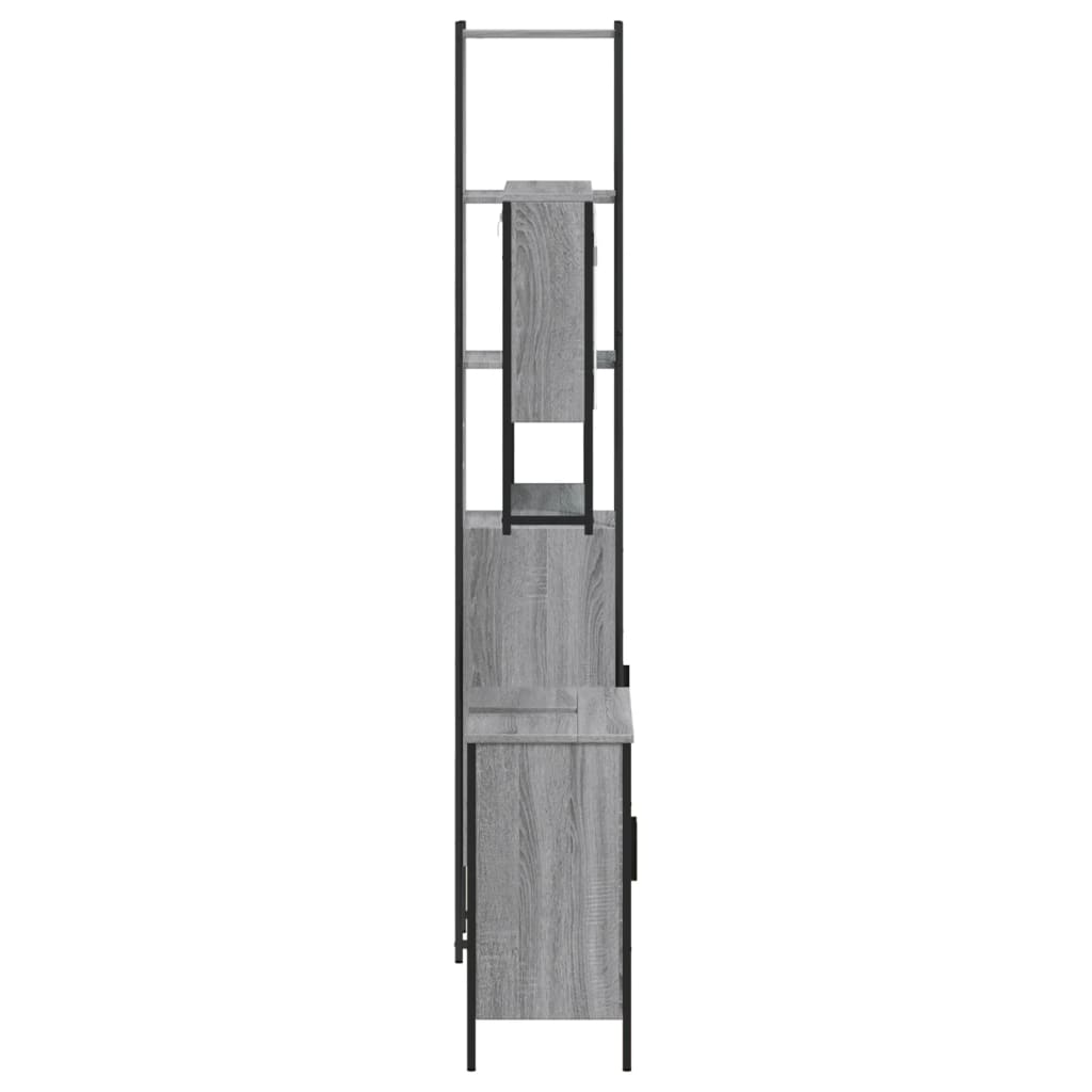 Set Mobili da Bagno 3 pz Grigio Sonoma in Legno Multistrato