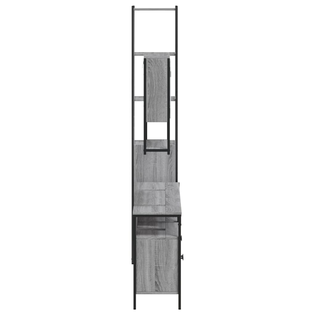 Set Mobili da Bagno 4 pz Grigio Sonoma in Legno Multistrato | homemem39