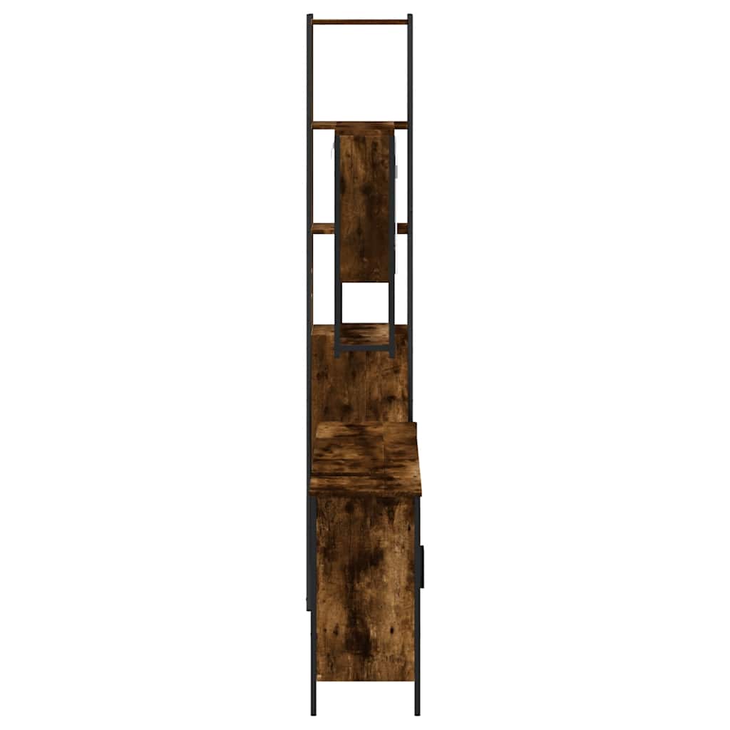 Set Mobili da Bagno 4 pz Rovere Fumo in Legno Multistrato | homemem39