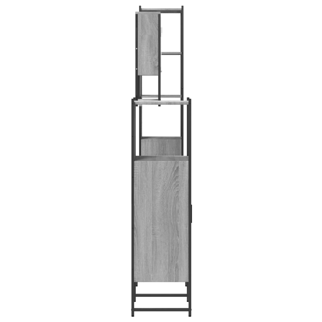 Set Mobili da Bagno 4 pz Grigio Sonoma in Legno Multistrato | homemem39