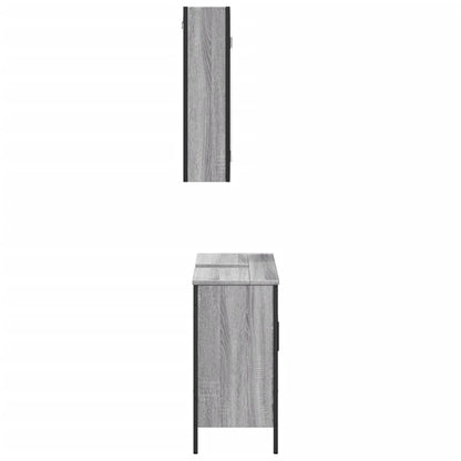 Set Mobili da Bagno 2 pz Grigio Sonoma in Legno Multistrato | homemem39