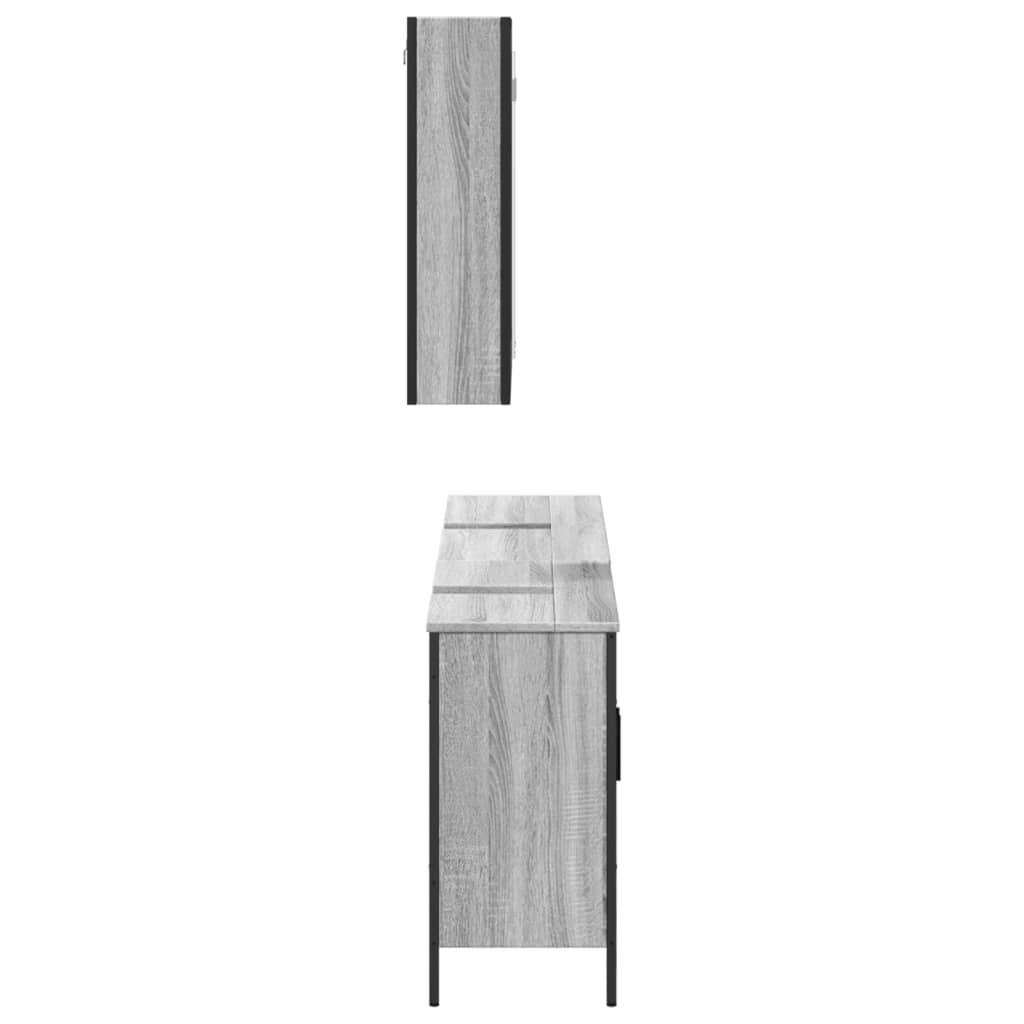 Set Mobili da Bagno 3 pz Grigio Sonoma in Legno Multistrato | homemem39