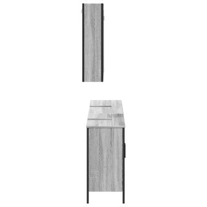 Set Mobili da Bagno 3 pz Grigio Sonoma in Legno Multistrato | homemem39