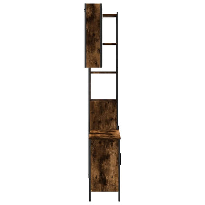 Set Mobili da Bagno 3 pz Rovere Fumo in Legno Multistrato | homemem39