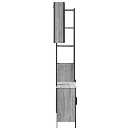Set Mobili da Bagno 3 pz Grigio Sonoma in Legno Multistrato | homemem39