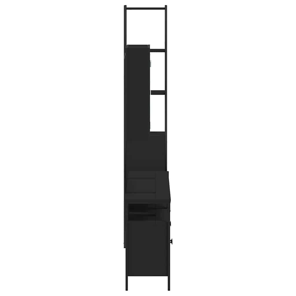 Set Mobili da Bagno 4 pz Nero in Legno Multistrato | homemem39