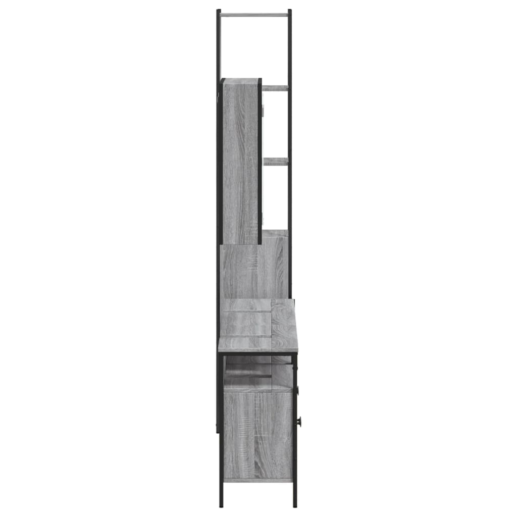 Set Mobili da Bagno 4 pz Grigio Sonoma in Legno Multistrato | homemem39