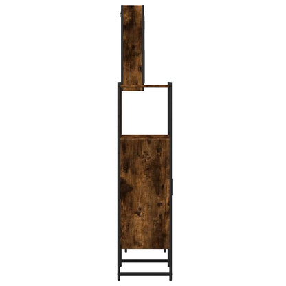 Set Mobili da Bagno 3 pz Rovere Fumo in Legno Multistrato | homemem39