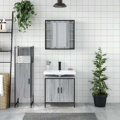 Set Mobili da Bagno 3 pz in legno multistrato