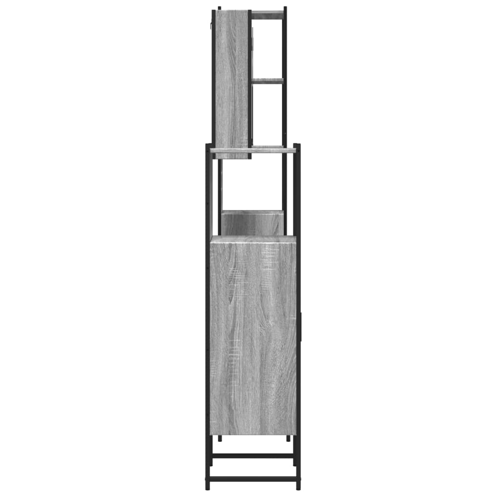 Set Mobili da Bagno 4 pz Grigio Sonoma in Legno Multistrato