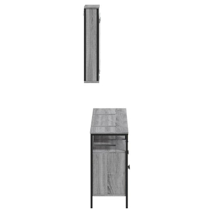 Set Mobili da Bagno 3 pz Grigio Sonoma in Legno Multistrato | homemem39