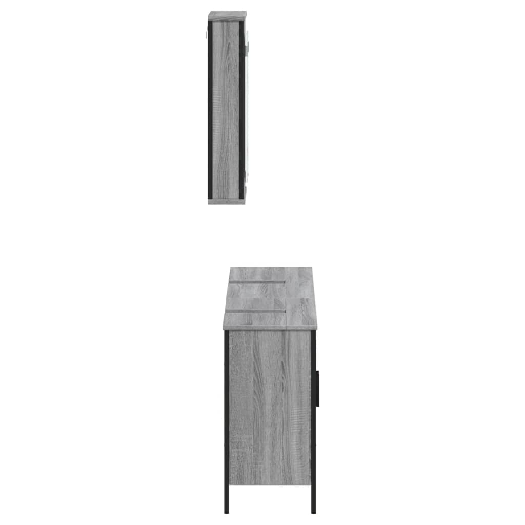 Set Mobili da Bagno 3 pz Grigio Sonoma in Legno Multistrato | homemem39