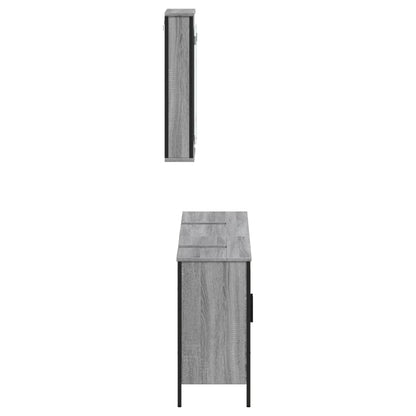 Set Mobili da Bagno 3 pz Grigio Sonoma in Legno Multistrato | homemem39