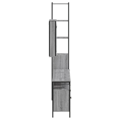 Set Mobili da Bagno 4 pz Grigio Sonoma in Legno Multistrato | homemem39