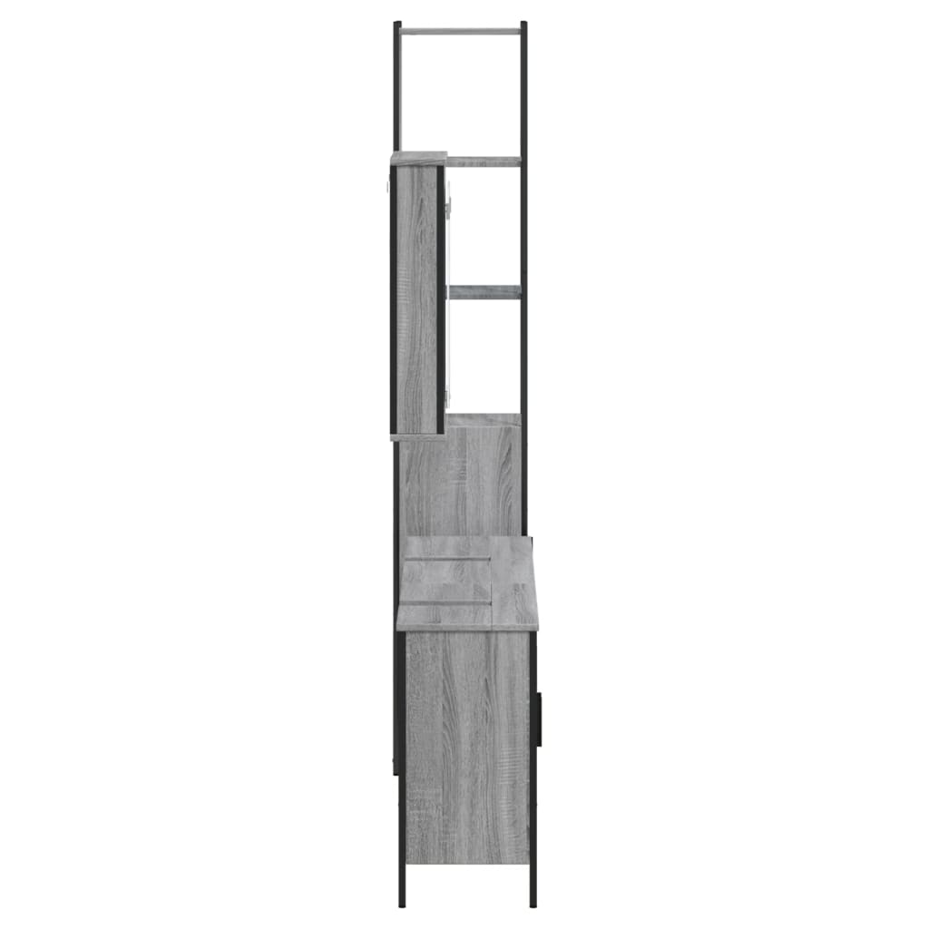 Set Mobili da Bagno 4 pz Grigio Sonoma in Legno Multistrato | homemem39