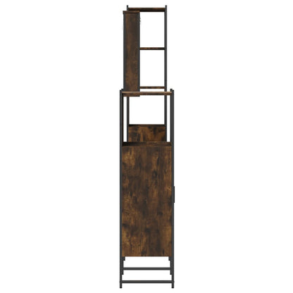 Set Mobili da Bagno 4 pz Rovere Fumo in Legno Multistrato | homemem39