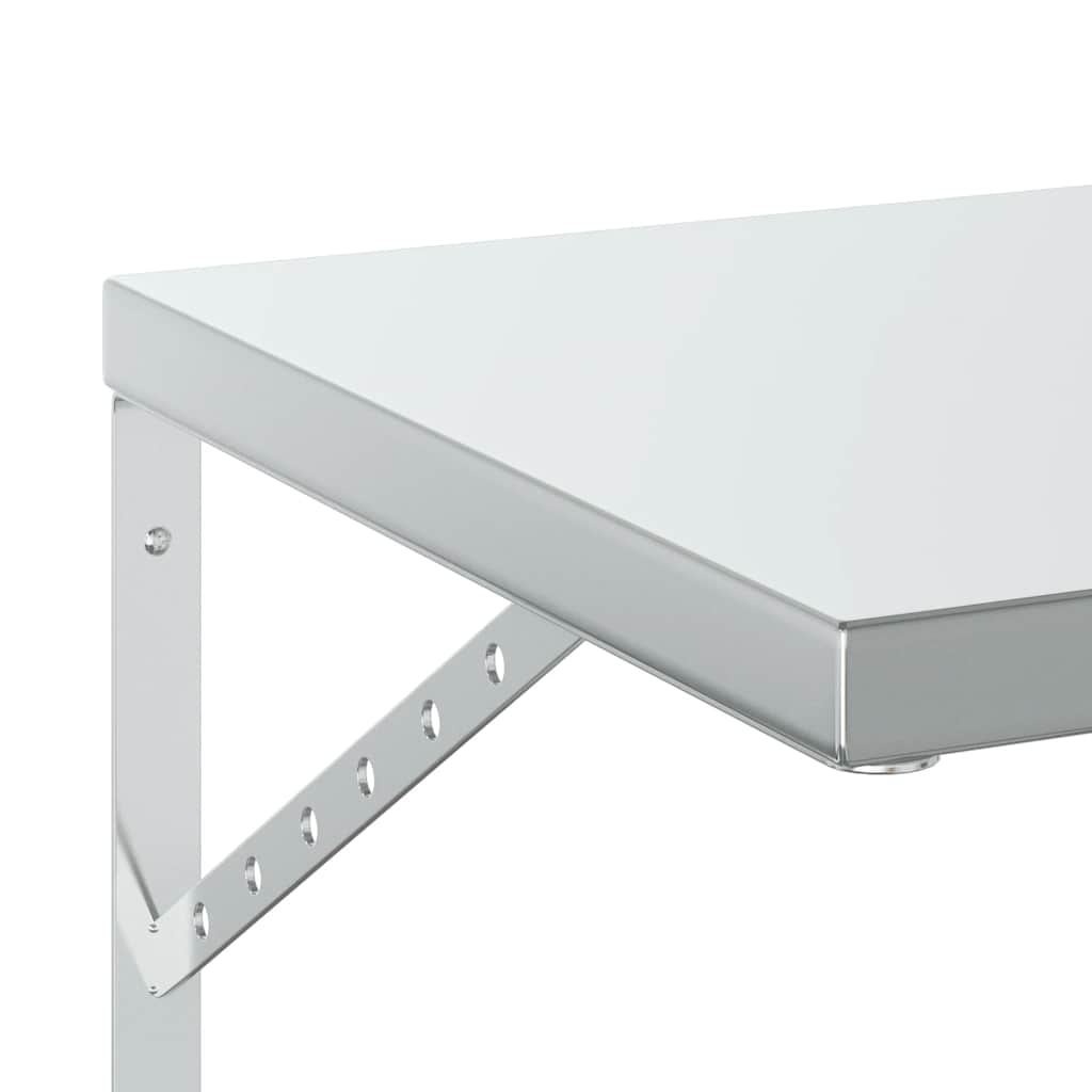 Mensole a Muro 2 pz 100x40 cm Argento in Acciaio Inossidabile | homemem39