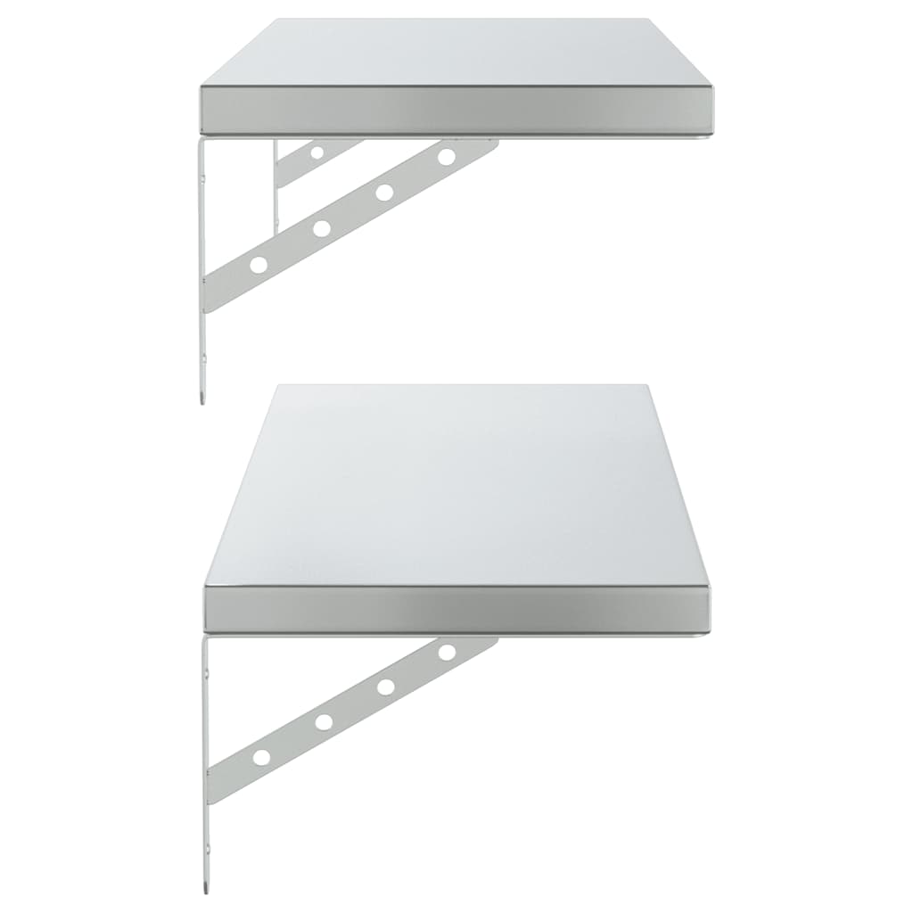 Mensole a Muro 2 pz 100x30 cm Argento in Acciaio Inossidabile | homemem39