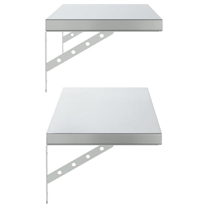 Mensole a Muro 2 pz 100x30 cm Argento in Acciaio Inossidabile | homemem39