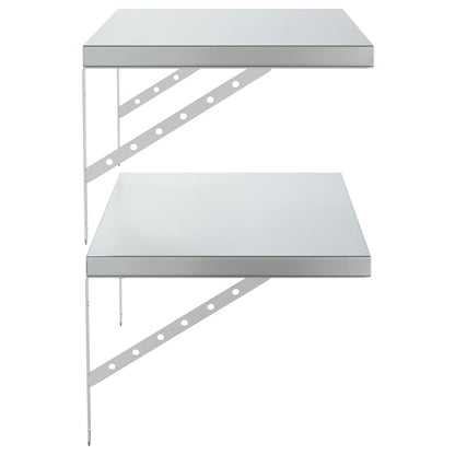 Mensole a Muro 2 pz 75x40 cm Argento in Acciaio Inossidabile | homemem39