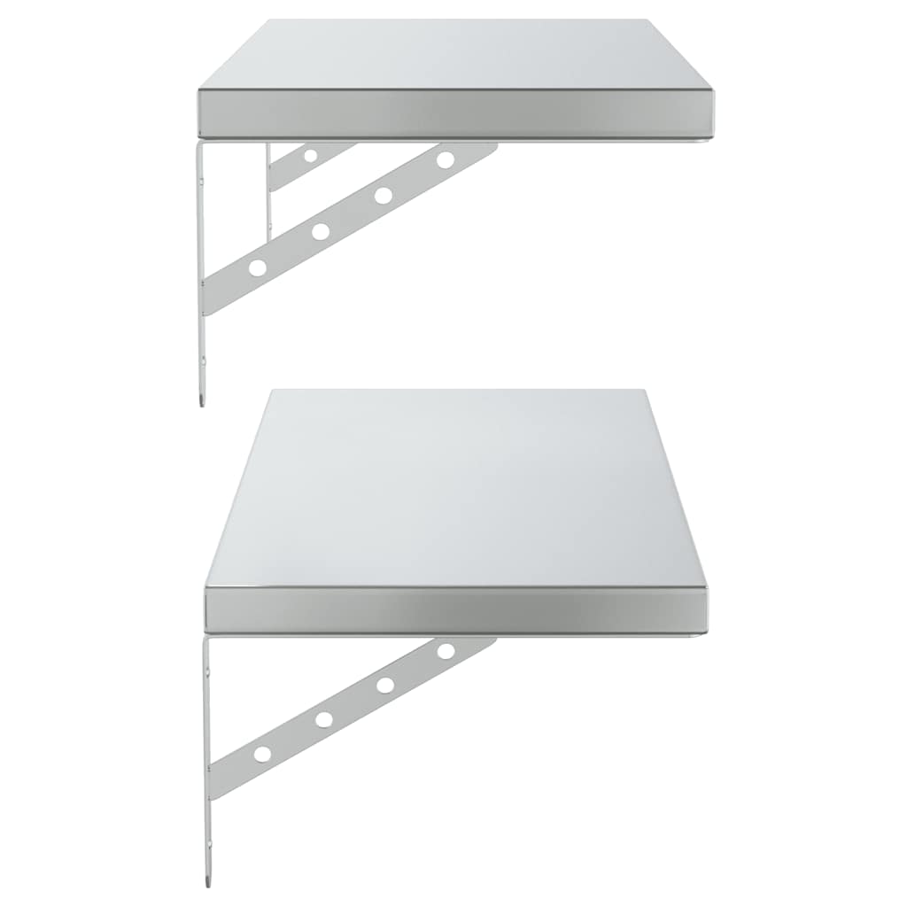 Mensole a Muro 2 pz 75x30 cm Argento in Acciaio Inossidabile