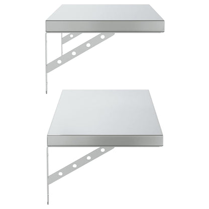 Mensole a Muro 2 pz 75x30 cm Argento in Acciaio Inossidabile