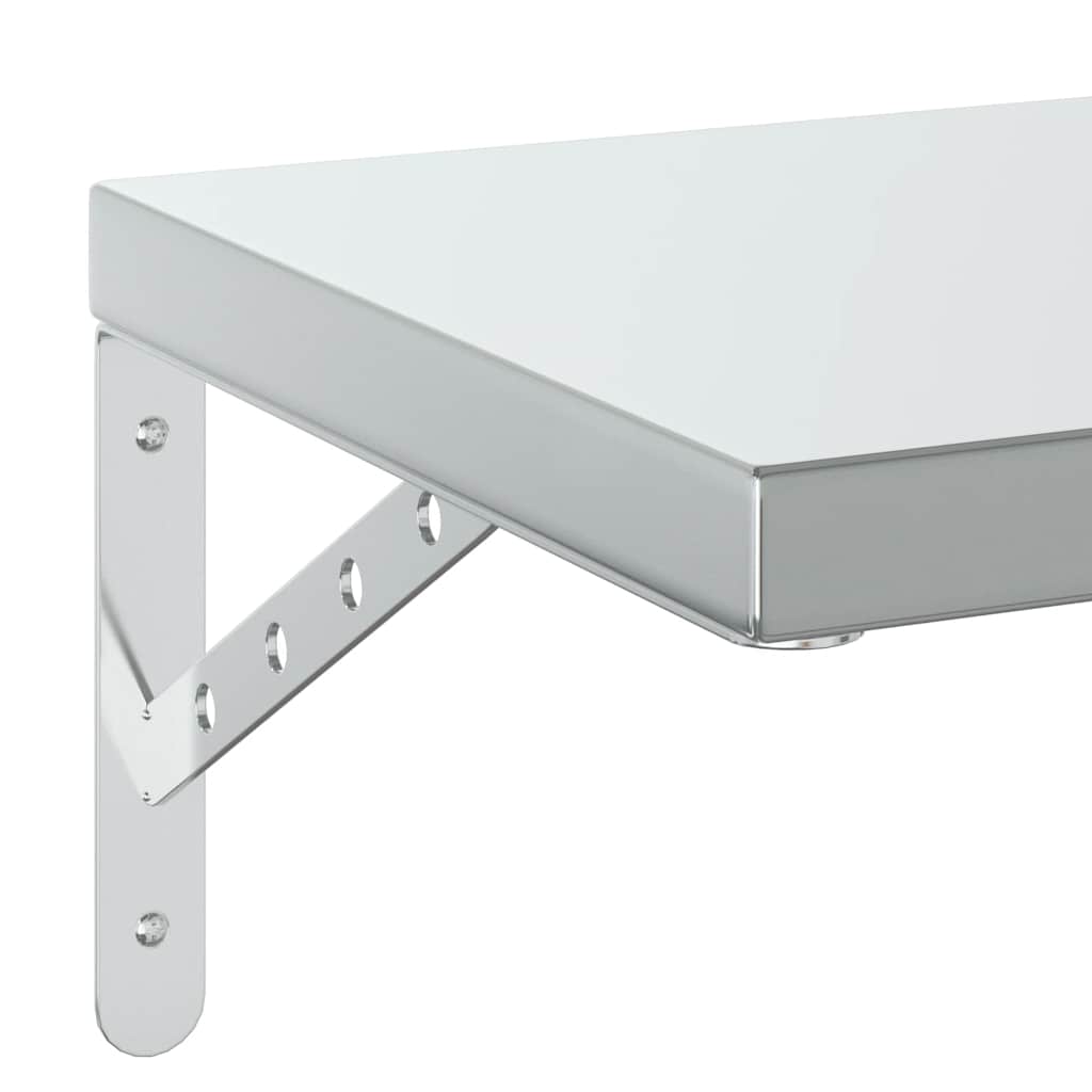 Mensole a Muro 2 pz 75x30 cm Argento in Acciaio Inossidabile