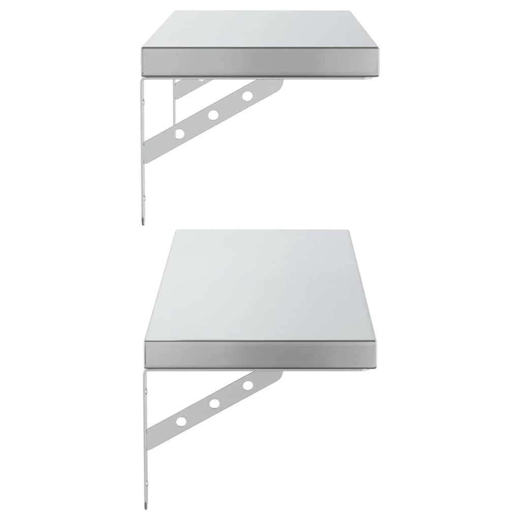 Mensole a Muro 2 pz 75x23,5 cm Argento in Acciaio Inossidabile