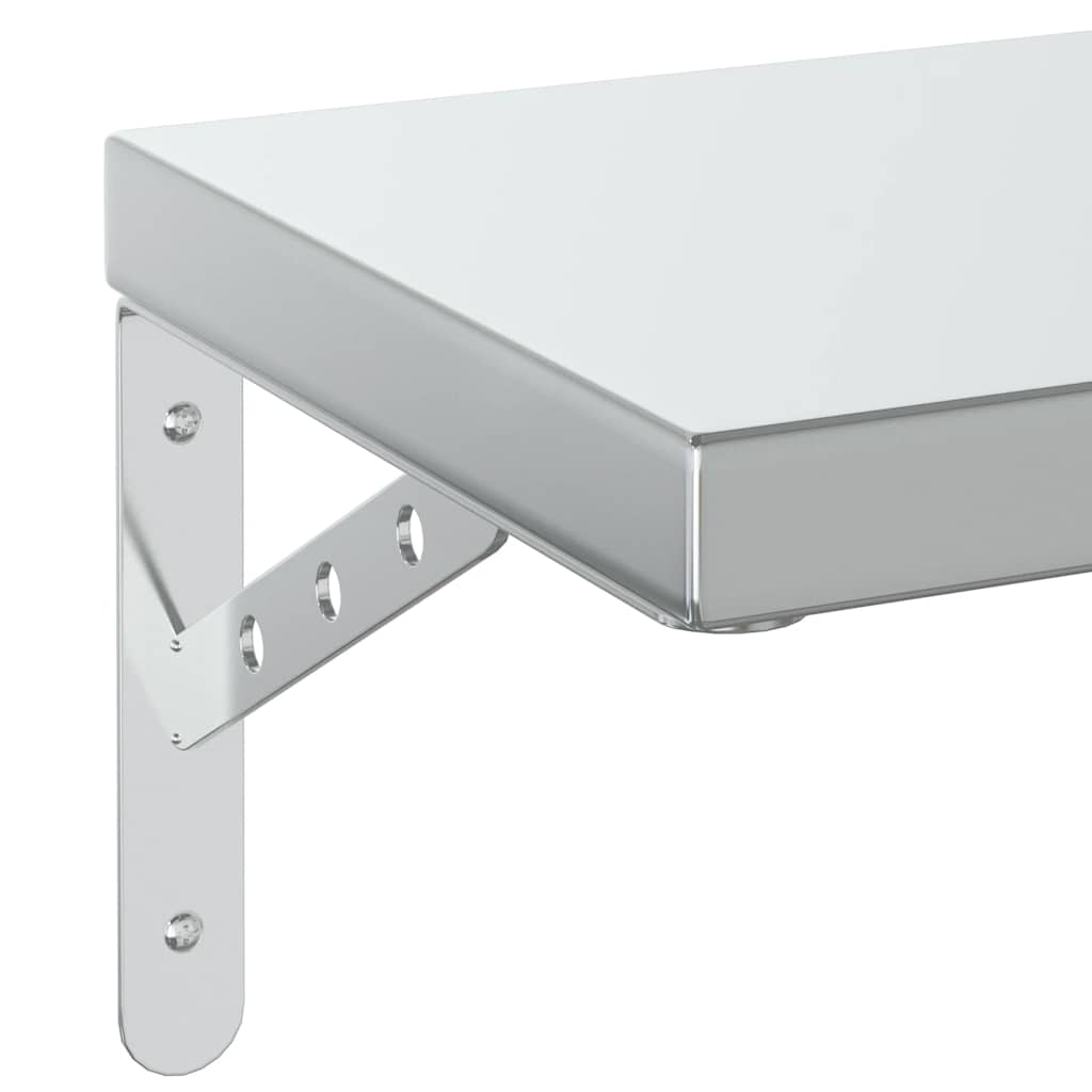 Mensole a Muro 2 pz 75x23,5 cm Argento in Acciaio Inossidabile | homemem39
