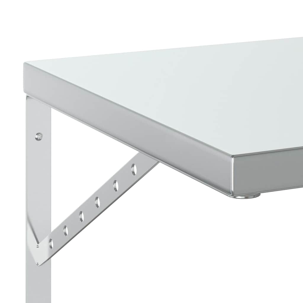 Mensole a Muro 2 pz 50x40 cm Argento in Acciaio Inossidabile | homemem39