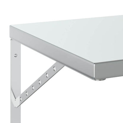 Mensole a Muro 2 pz 50x40 cm Argento in Acciaio Inossidabile | homemem39