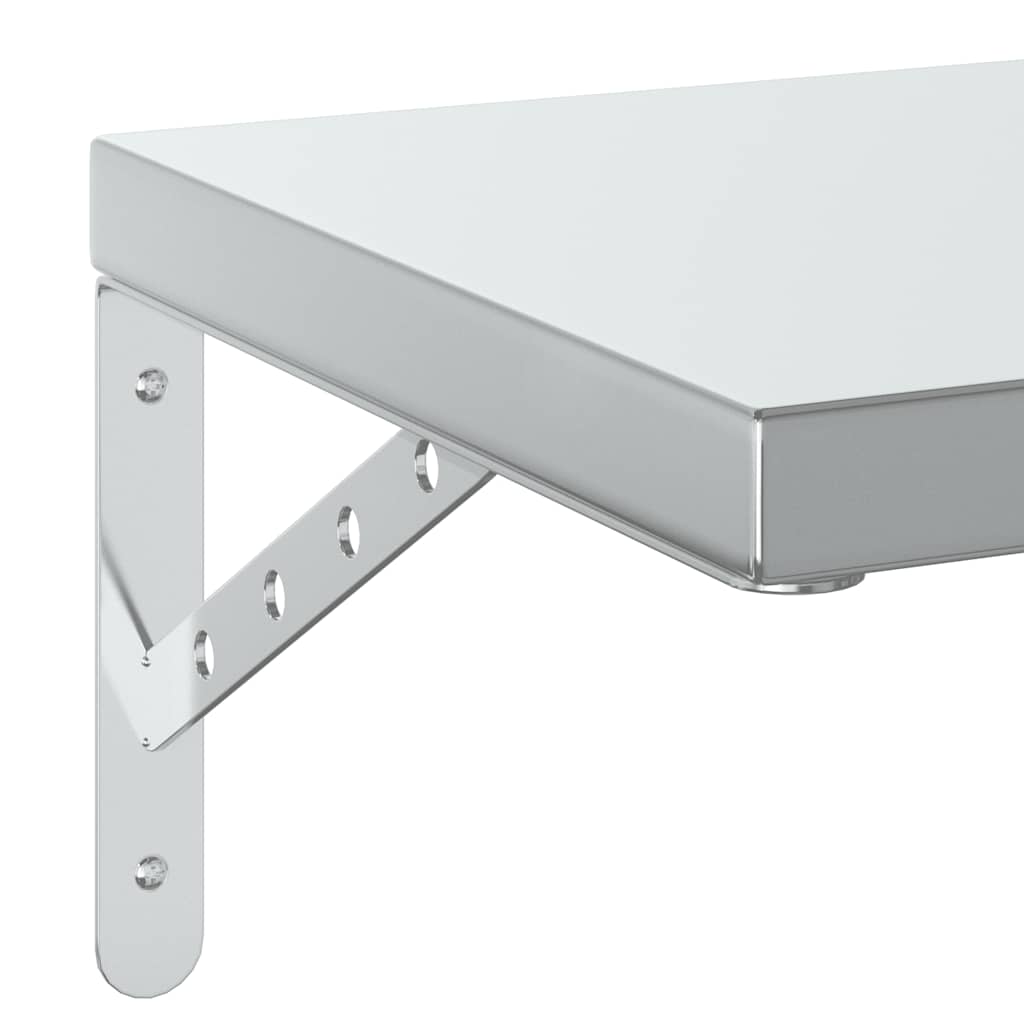 Mensole a Muro 2 pz 50x30 cm Argento in Acciaio Inossidabile | homemem39