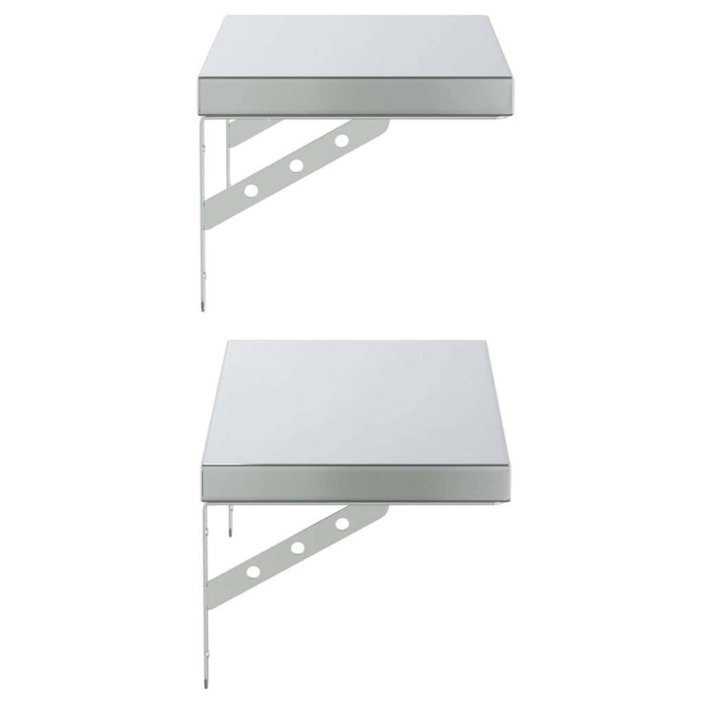 Mensole a Muro 2 pz 50x23,5 cm Argento in Acciaio Inossidabile | homemem39