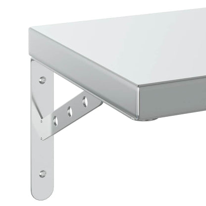 Mensole a Muro 2 pz 50x23,5 cm Argento in Acciaio Inossidabile