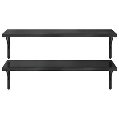 Mensole a Muro 2 pz 100x40 cm Nero in Acciaio Inossidabile | homemem39