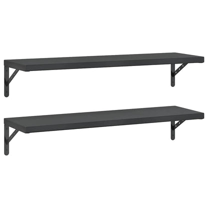 Mensole a Muro 2 pz 100x30 cm Nero in Acciaio Inossidabile