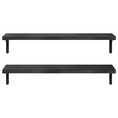 Mensole a Muro 2 pz 100x30 cm Nero in Acciaio Inossidabile | homemem39