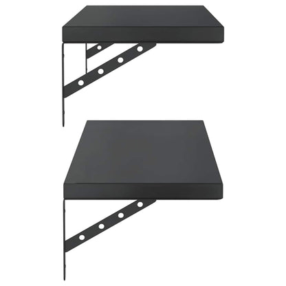 Mensole a Muro 2 pz 100x30 cm Nero in Acciaio Inossidabile | homemem39