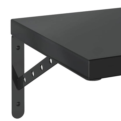 Mensole a Muro 2 pz 100x30 cm Nero in Acciaio Inossidabile | homemem39