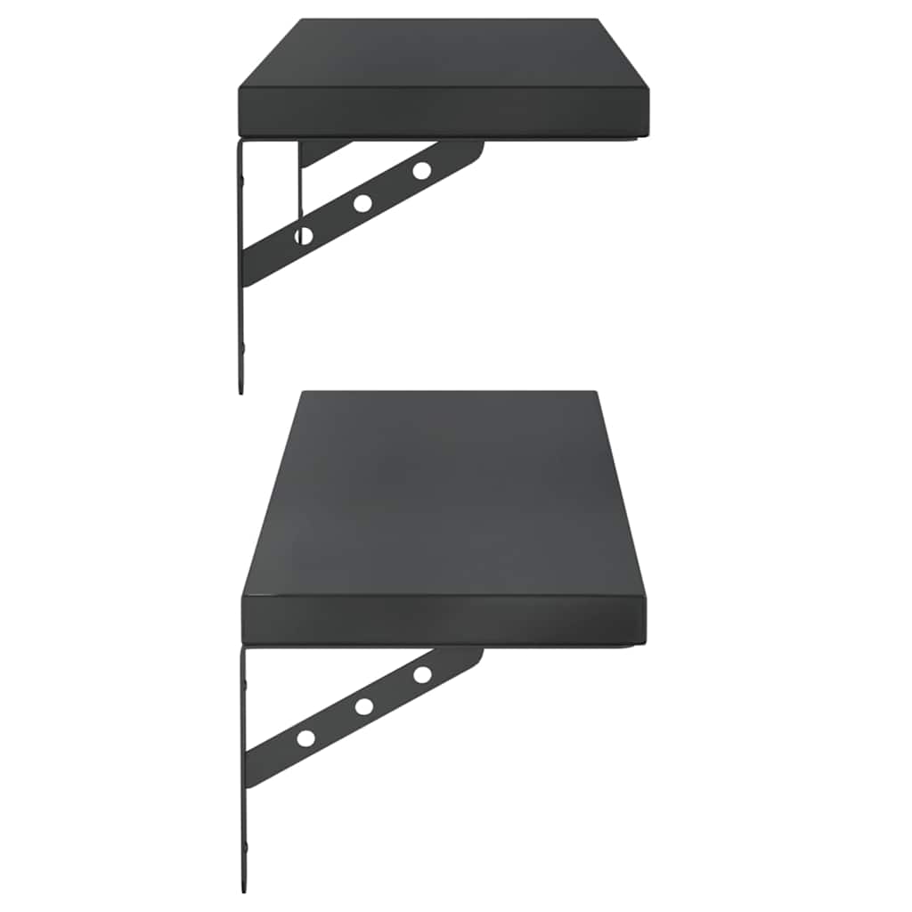Mensole a Muro 2 pz 100x23,5 cm Nero in Acciaio Inossidabile | homemem39