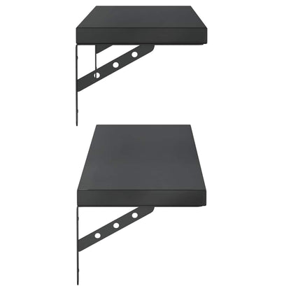 Mensole a Muro 2 pz 100x23,5 cm Nero in Acciaio Inossidabile