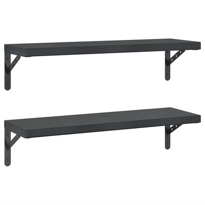 Mensole a Muro 2 pz 75x23,5 cm Nero in Acciaio Inossidabile | homemem39