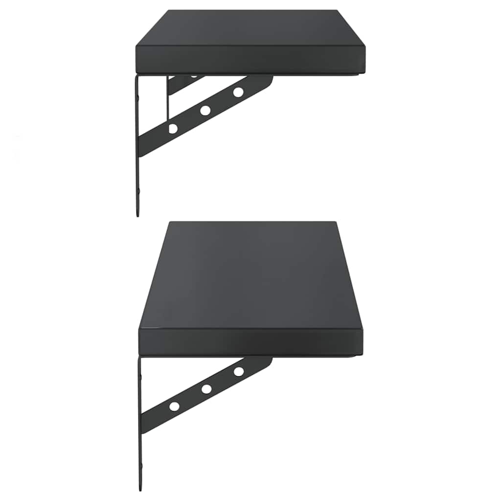 Mensole a Muro 2 pz 75x23,5 cm Nero in Acciaio Inossidabile | homemem39