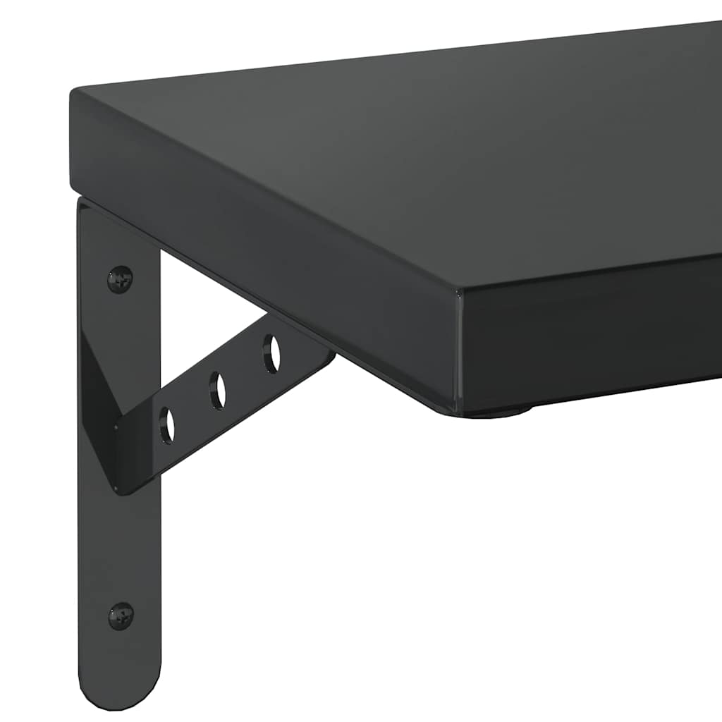 Mensole a Muro 2 pz 75x23,5 cm Nero in Acciaio Inossidabile | homemem39