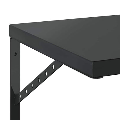 Mensole a Muro 2 pz 50x40 cm Nero in Acciaio Inossidabile